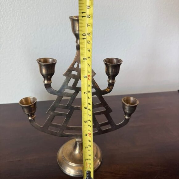 Vintage Brass MCM Christmas Tree candle holder - Picture 3 of 4